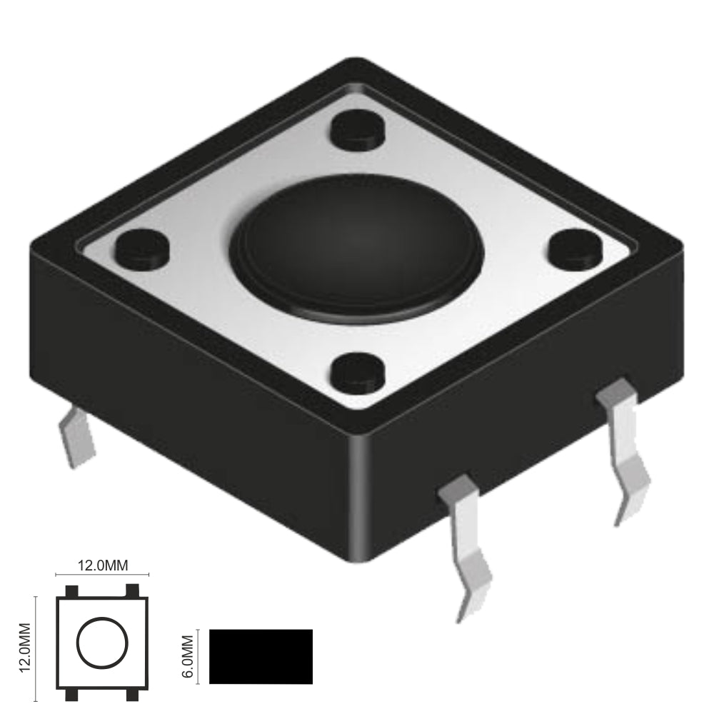 Interruptor Micro Switch 12X12Mm Altura 6Mm - Tauu,pt