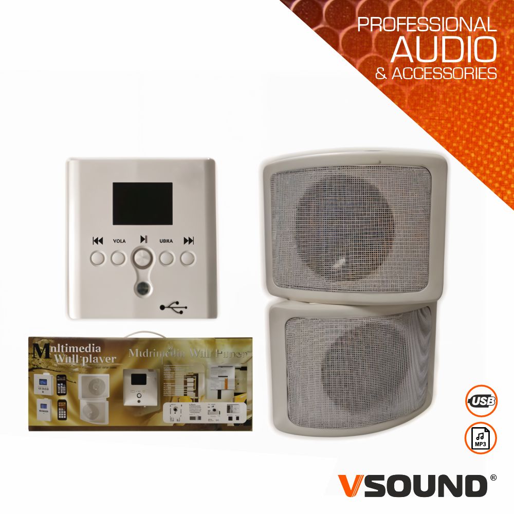 Pack Amplificador Mp3 Com 2 Colunas Vsound - Tauu.pt