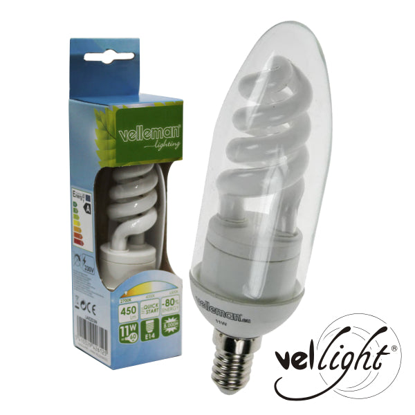 Lâmpada E14 11W=60W 230V Eco Vela 450Lm 2700K - Tauu,pt