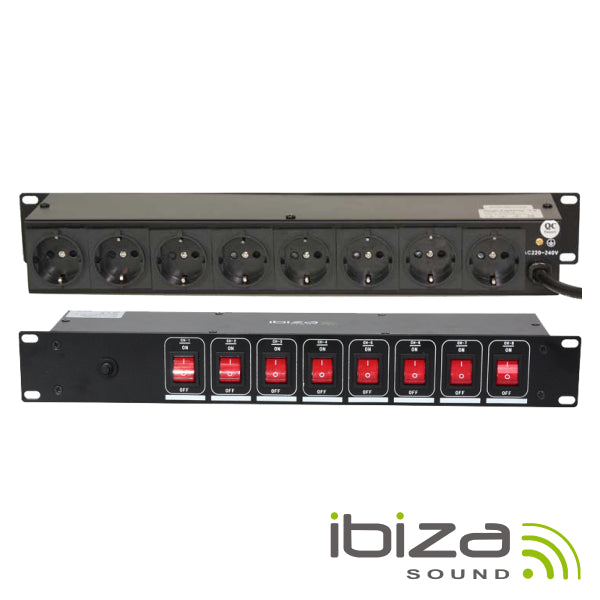 Base Elétrica C/ 8 Saídas Interruptores P/ Rack 19" Ibiza - Tauu.pt