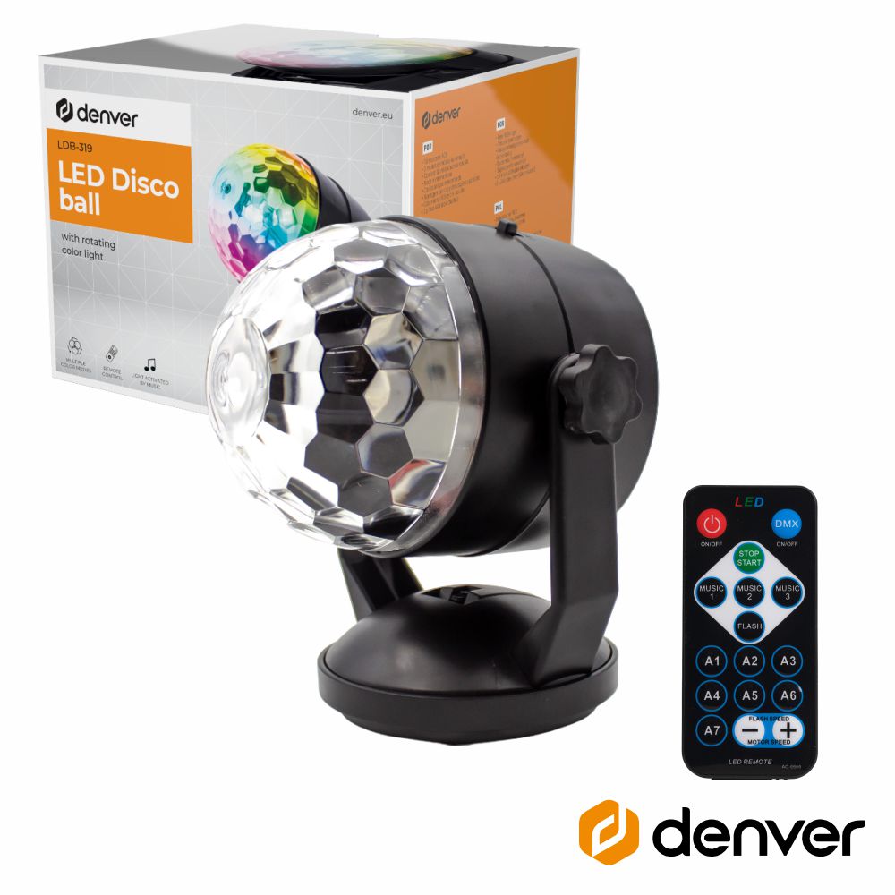 Projector De Luz Led Rgb C/ Comando Denver - Tauu,pt
