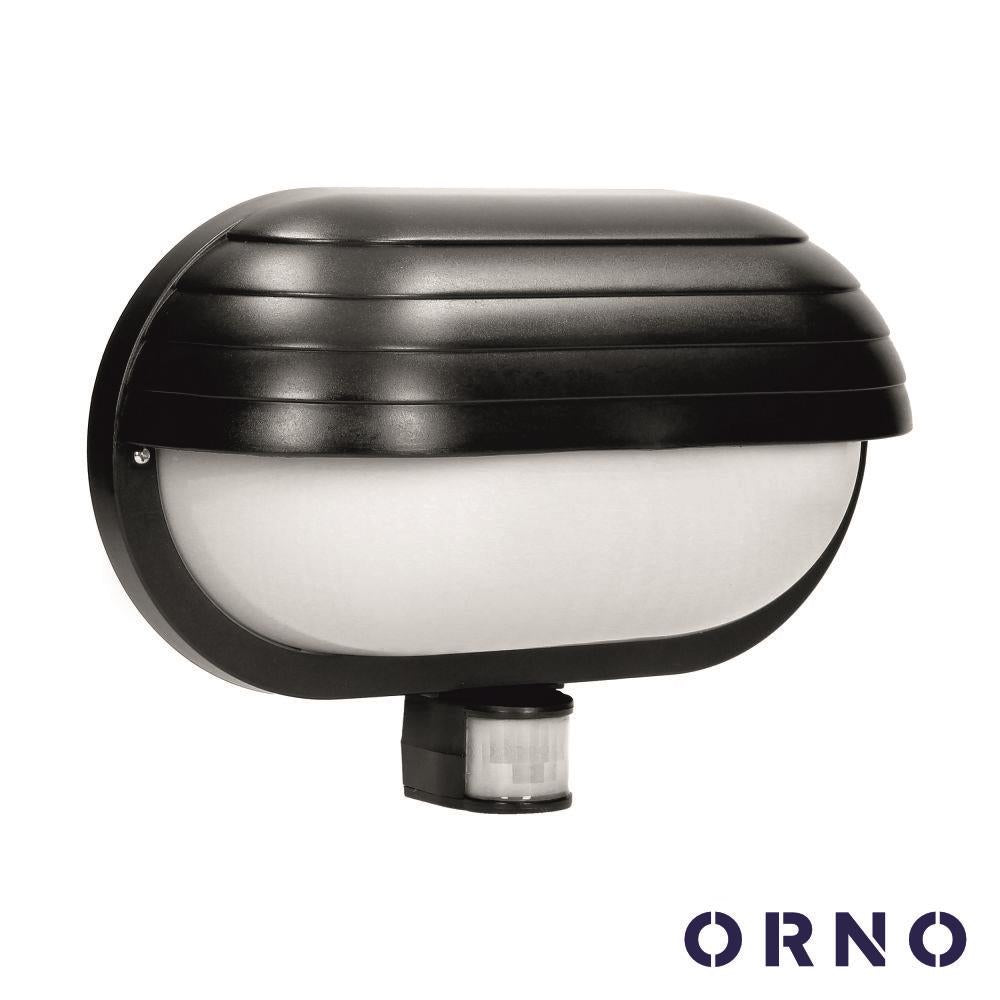 Aplique Oval C/ Sensor Movimentos Pir E27 Ip44 Preto Orno - Tauu.pt