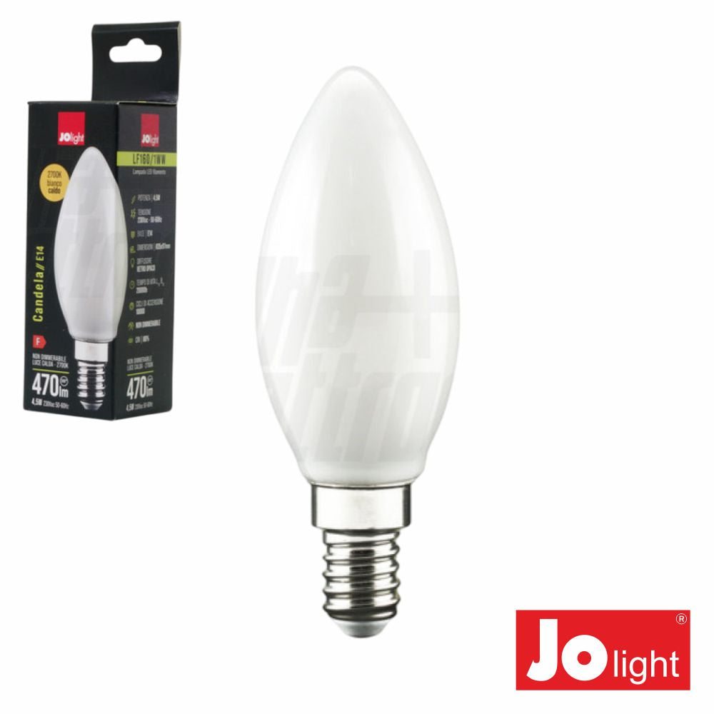 Lâmpada Led E14 Vela Filamento 4.5W 230V 2700K 470Lm Jolight - Tauu.pt