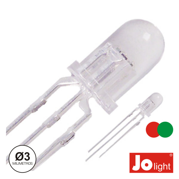 Led 3Mm Multicor Vermelho E Verde Difuso Jolight - Tauu,pt
