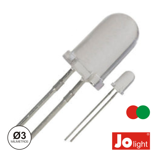 Led 3Mm Multicor Vermelho E Verde Difuso Jolight - Tauu,pt