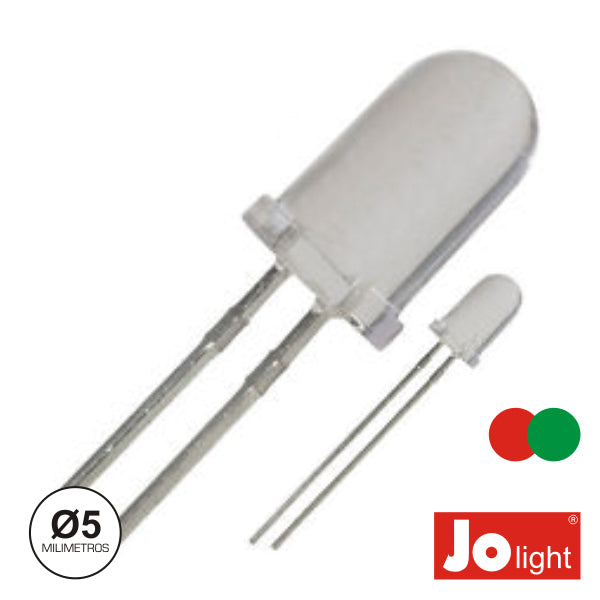 Led 5Mm Multicor Vermelho E Verde Difuso Jolight - Tauu,pt