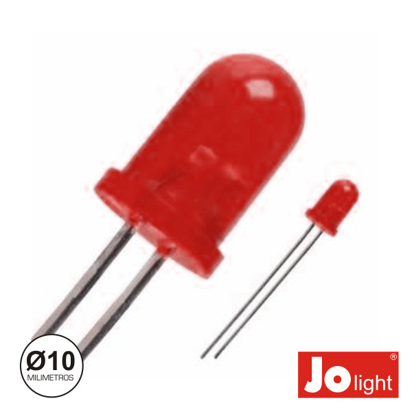 Led 10Mm Alto Brilho Vermelho Difuso Jolight - Tauu,pt