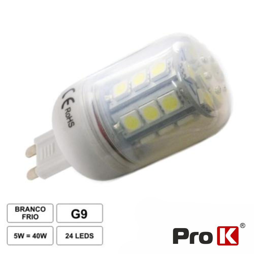 Lâmpada G9 5W 12V 24 Leds Smd 5050 Branco Quente - Tauu,pt