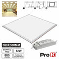 Painel Leds Quadrado 12W 300Mm Branco Frio 880Lm Prok - Tauu,pt