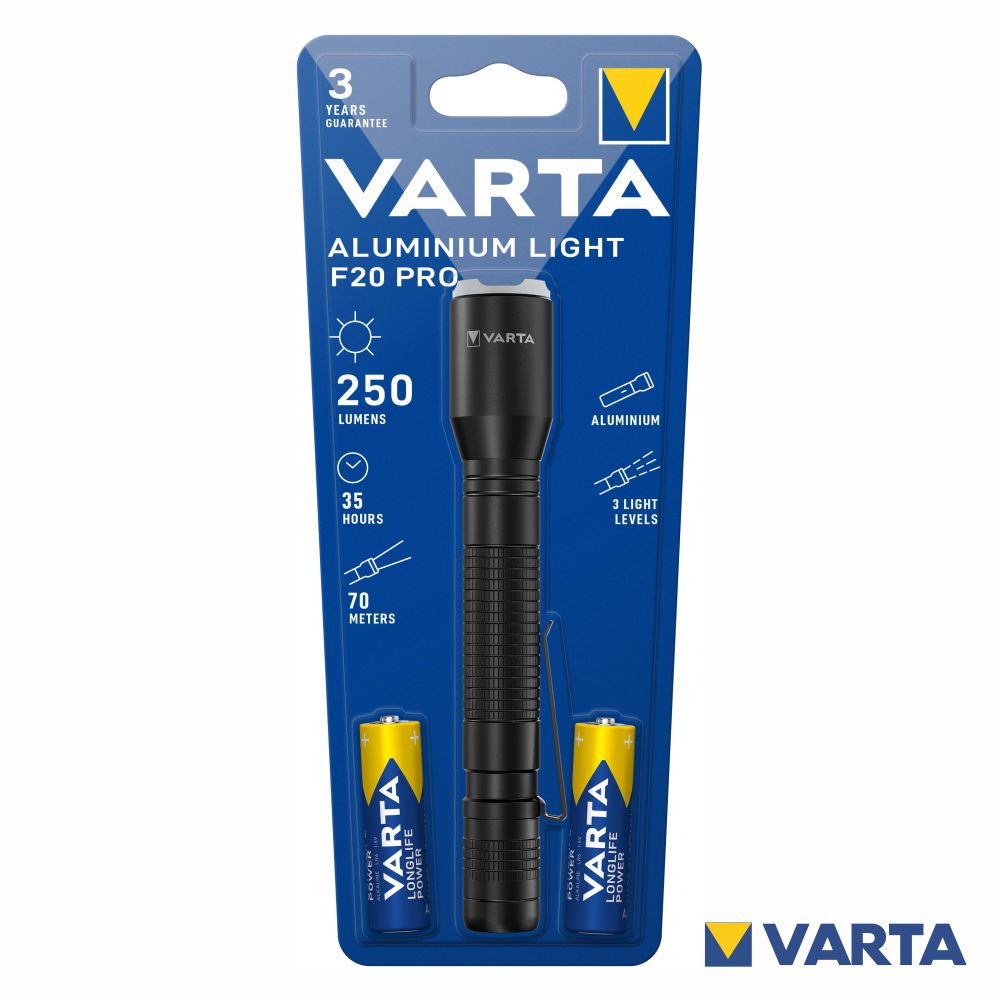 Lanterna Led F20 Pro Aluminium 250Lm Varta - Tauu.pt