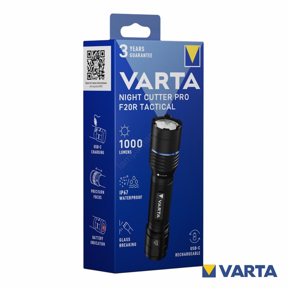 Lanterna Led Night Cutter Pro F20R 1000Lm Tática Varta - Tauu.pt