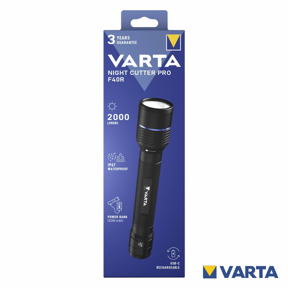 Lanterna Led Night Cutter Pro F40R 2500Lm C/ Powerbank Varta - Tauu.pt