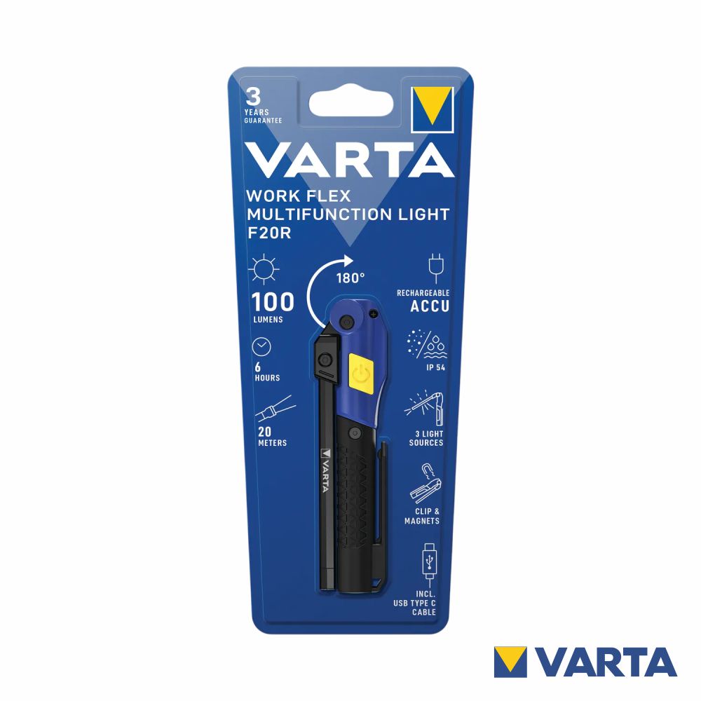 Lanterna De Trabalho Led Work Flex Light F20R Varta - Tauu.pt