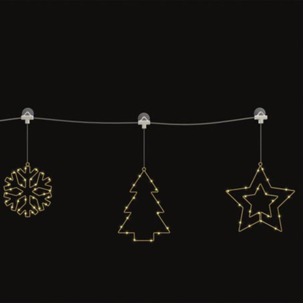 Figuras Natal Decorativas C/ Ventosa 65 Leds 3000K A Pilhas - Tauu,pt