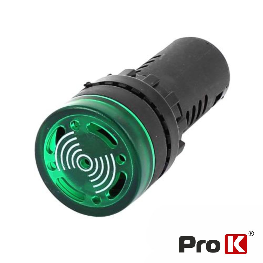 Luz Piloto Redondo De Painel 22Mm 220V C/ Besouro Verde - Tauu,pt