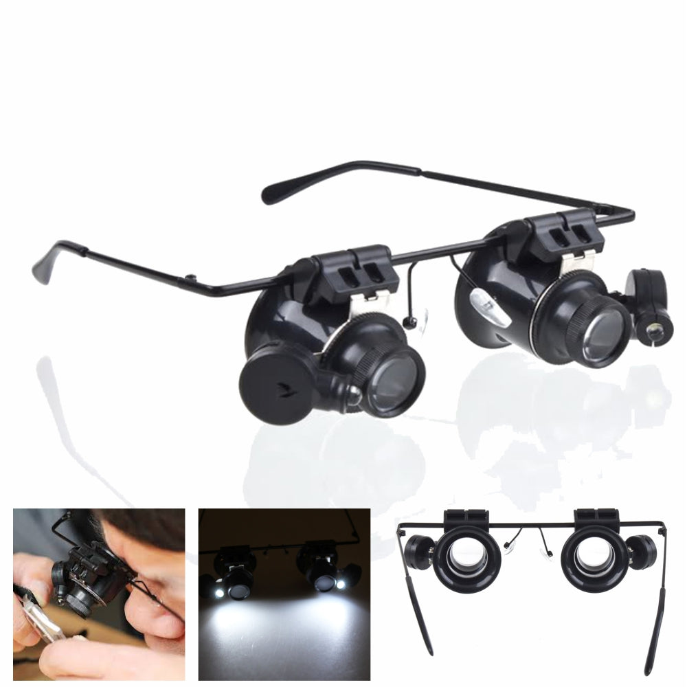 Óculos C/ Lupa 20X E 2 Leds Brancos - Tauu.pt