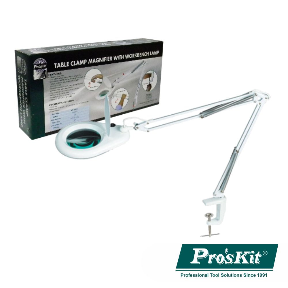 Candeeiro C/ Lupa Bancada 5 Dioptrias 22W Proskit - Tauu.pt