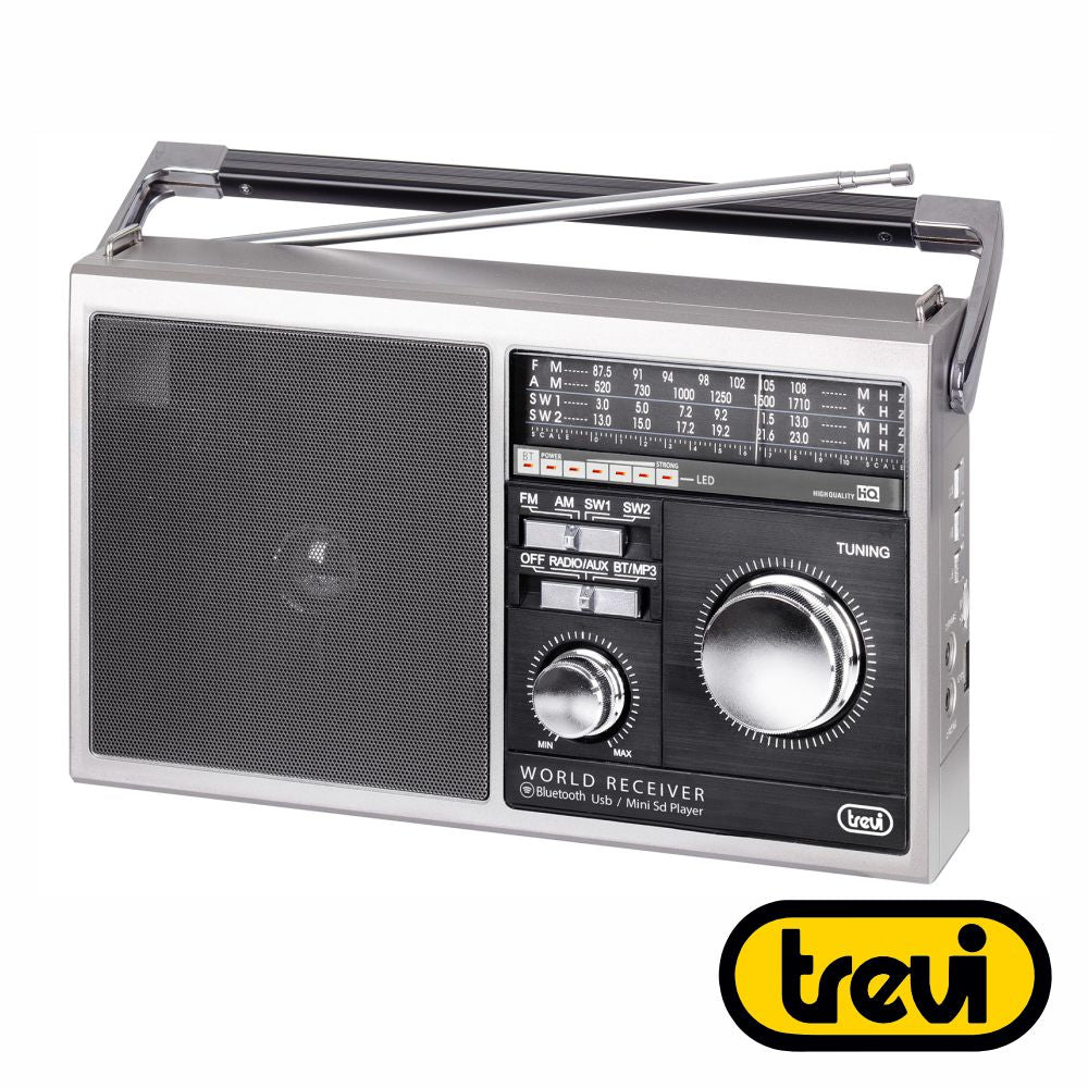 Rádio Portátil Am/Fm Clássico Usb/Microsd/Aux/Bt Trevi - Tauu.pt