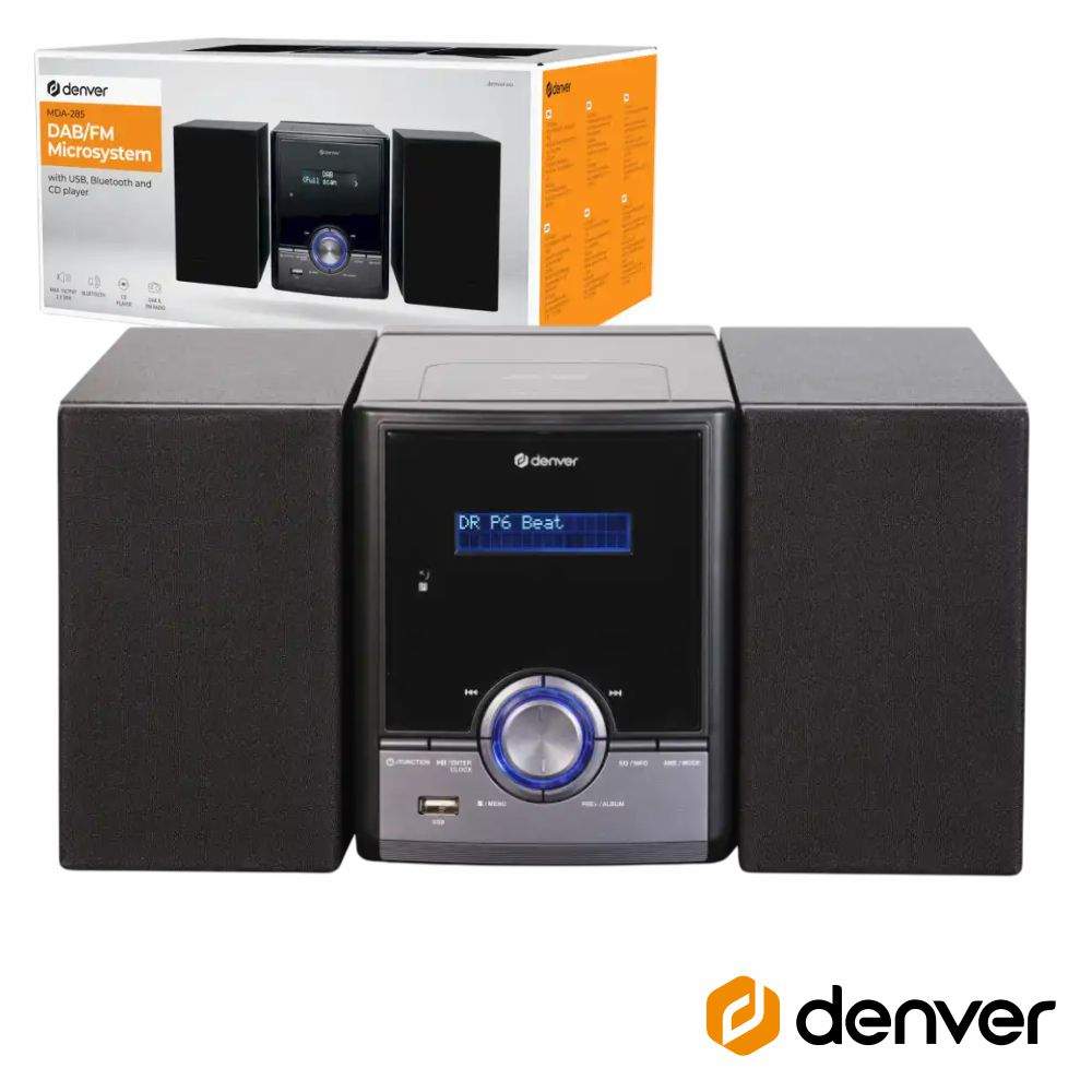 Sistema Som 2,0 C/ Visor Lcd Bt/Fm/Cd/Aux/Usb 2X50W Denver - Tauu,pt