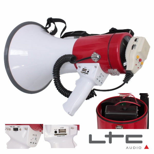 Megafone 50W Bat Recarregável 12V Rec Mic Usb Ltc - Tauu.pt