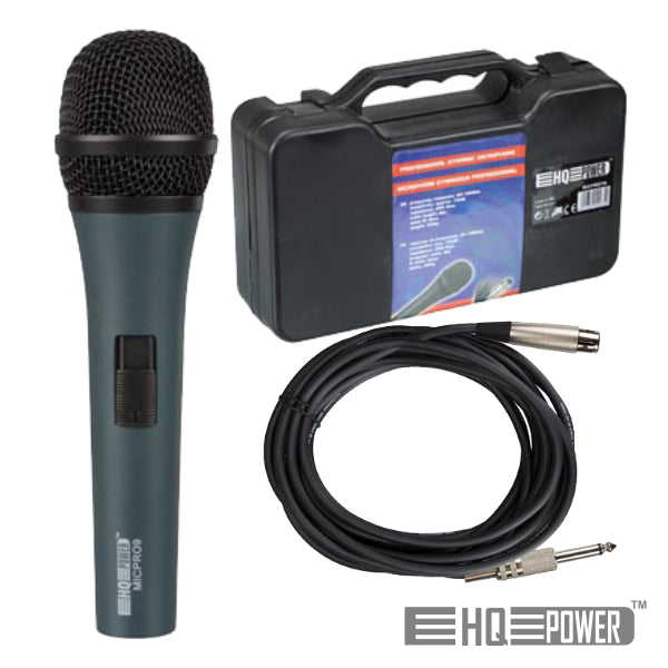 Microfone Profissional C/ Cabo 4,5M E Mala Hq Power - Tauu,pt