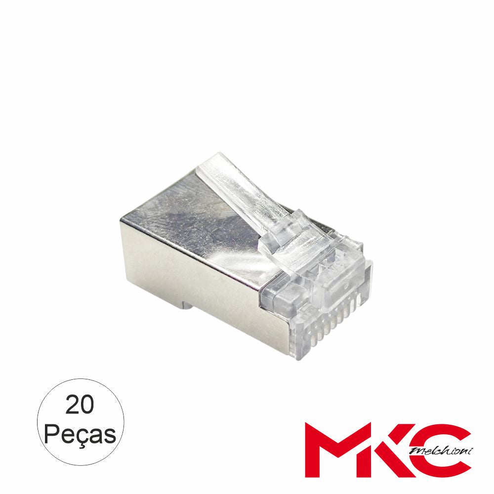 Ficha Rj45 Modular 8P8C Cat6 Ftp Passante 20X Mkc - Tauu.pt