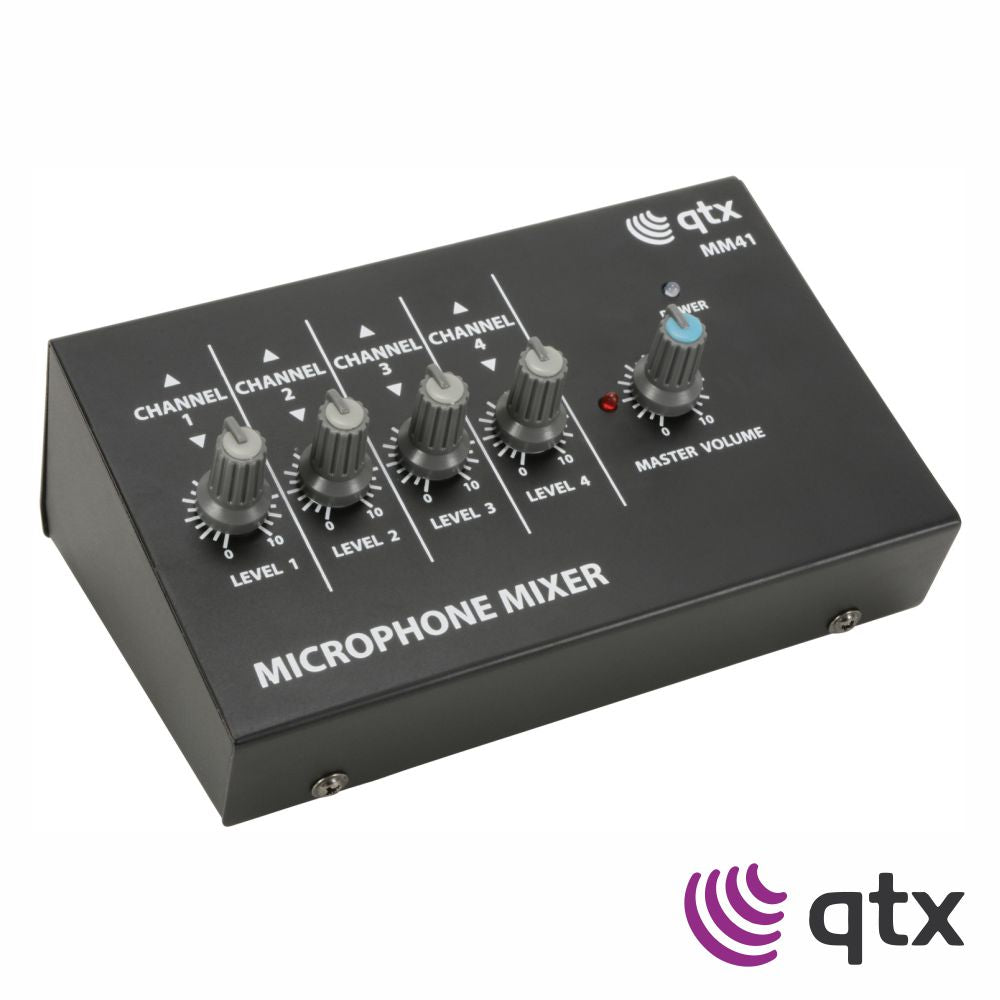 Mesa De Mistura Para Microfones Com 4 Canais Qtx - Tauu.pt