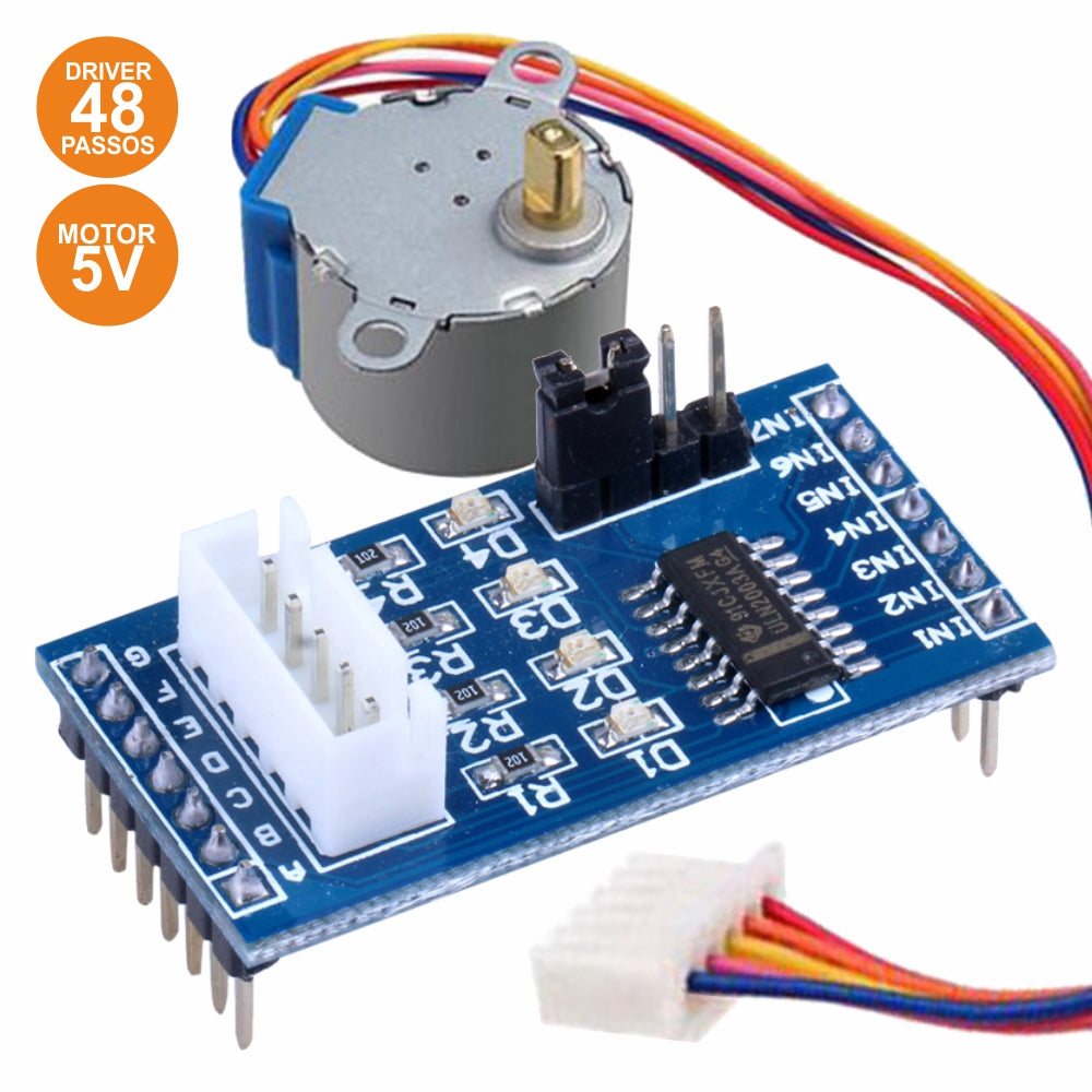 Motor Passo A Passo 5V C/ Controlador 48 Passos Arduino - Tauu.pt