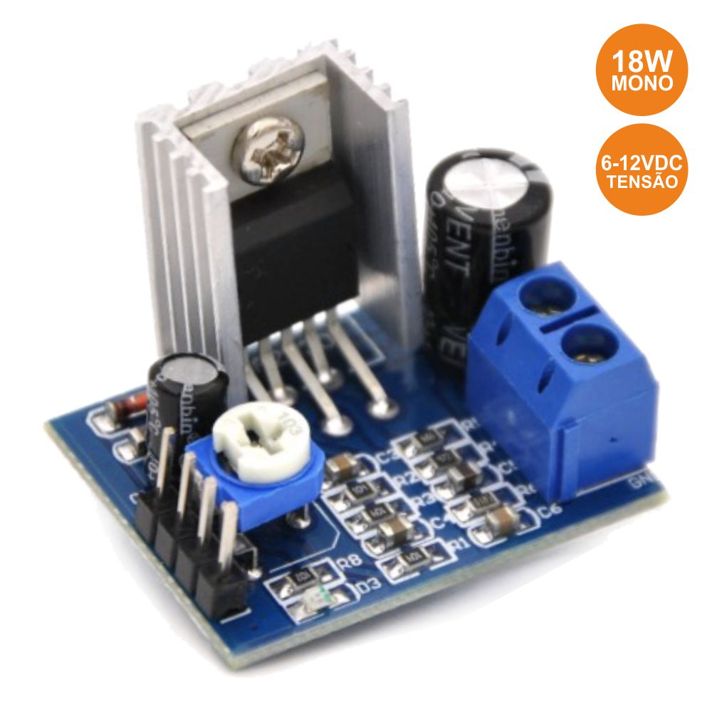 Kit Módulo Amplificador 18W Mono 6-12V - Tauu.pt