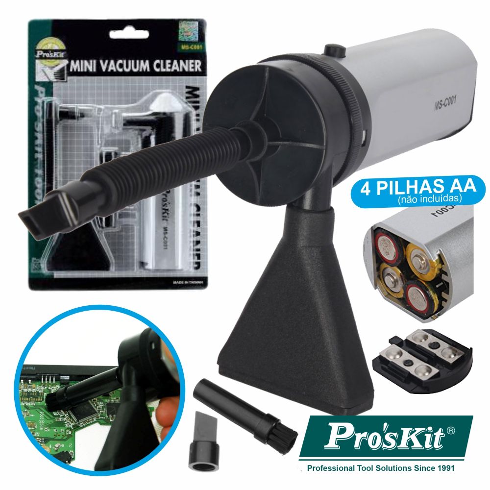 Mini Aspirador Portátil A Pilhas Proskit - Tauu,pt
