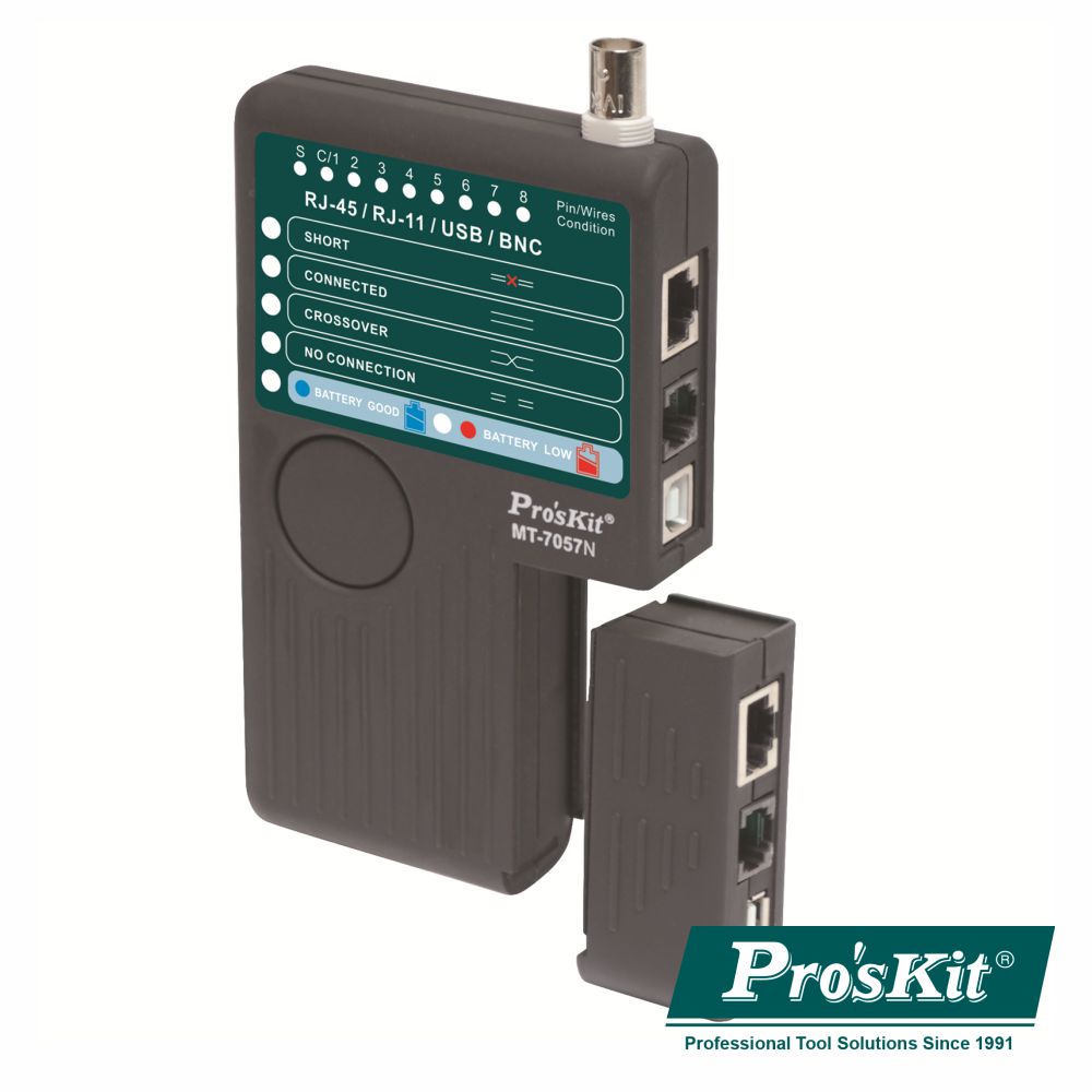 Testador De Cabos Rj45/Rj11/Rj12/Usb/Bnc Proskit - Tauu.pt