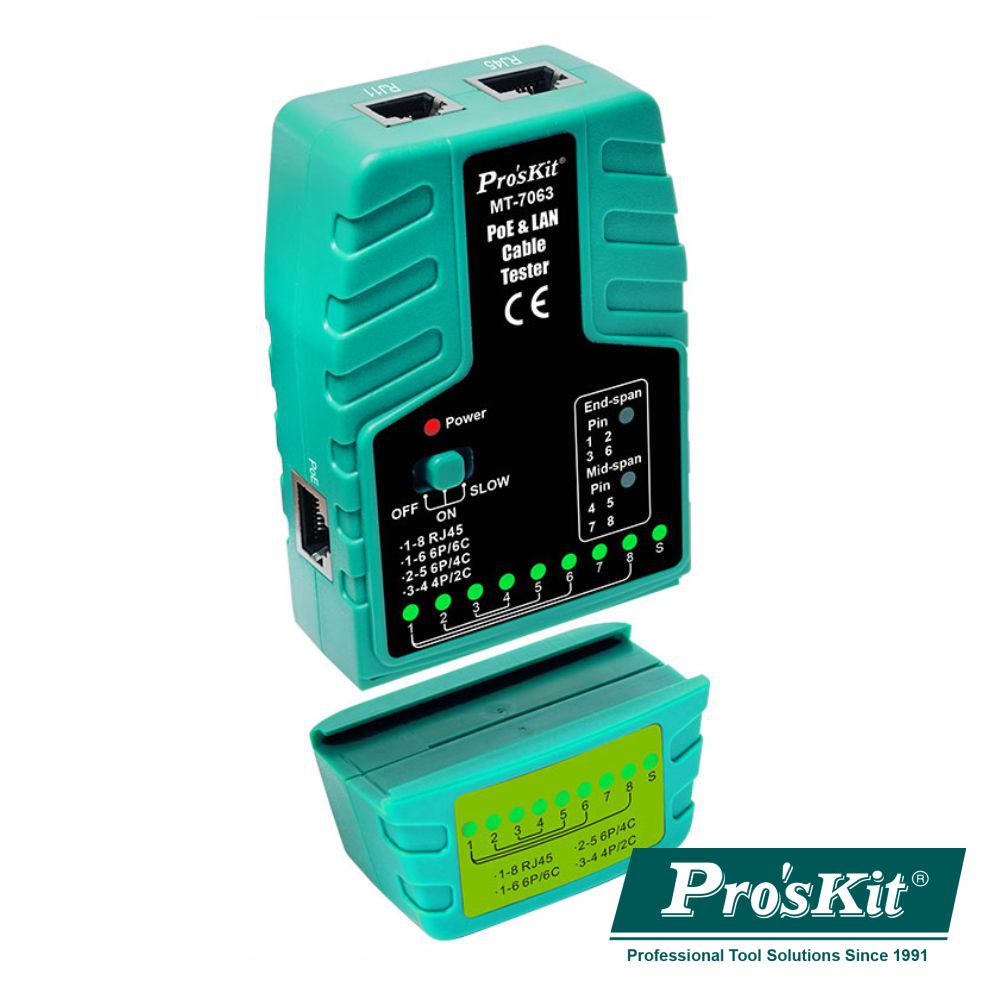 Testador De Cabos Rede Rj45/Rj11/Rj12/Poe Proskit - Tauu.pt
