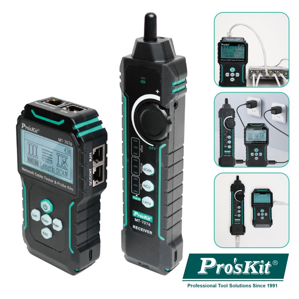 Testador De Cabos C/ Lcd Poe E Gerador De Tons Proskit - Tauu,pt