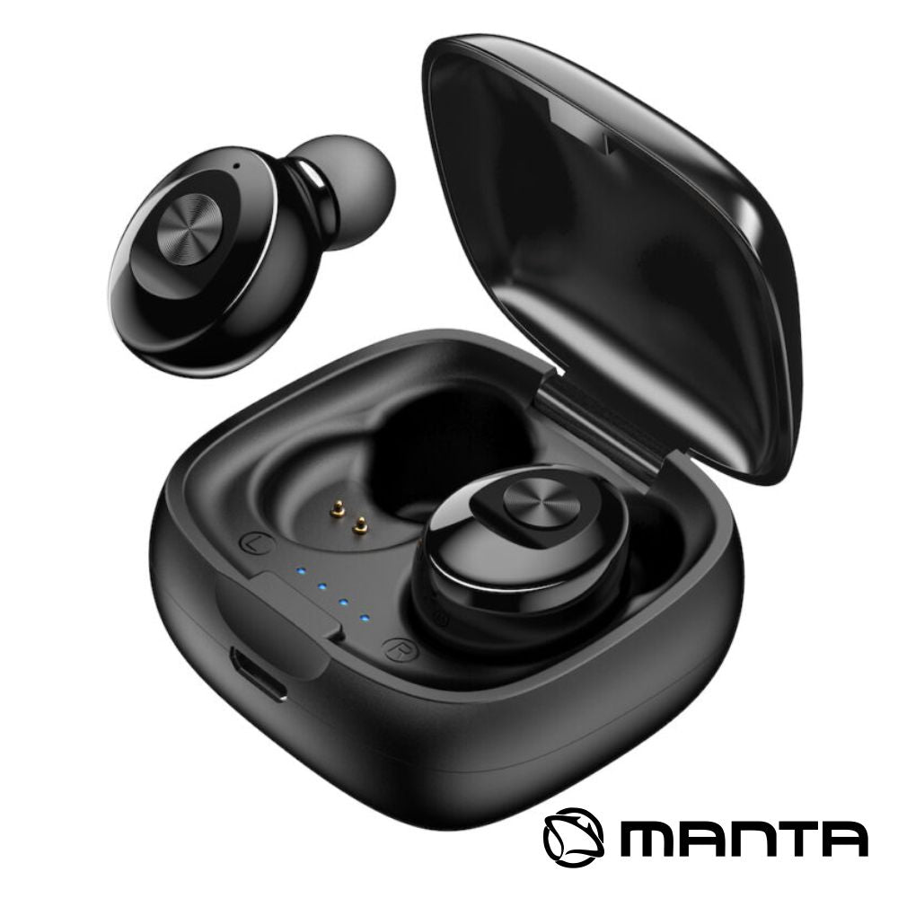 Auscultadores Earbuds Tws Bluetooth 5.0 Preto Manta - Tauu.pt
