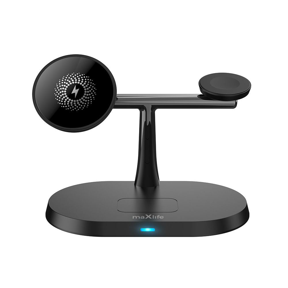 Carregador Por Indução Qi 15W C/ Suporte 3Em1 Maxlife - Tauu.pt