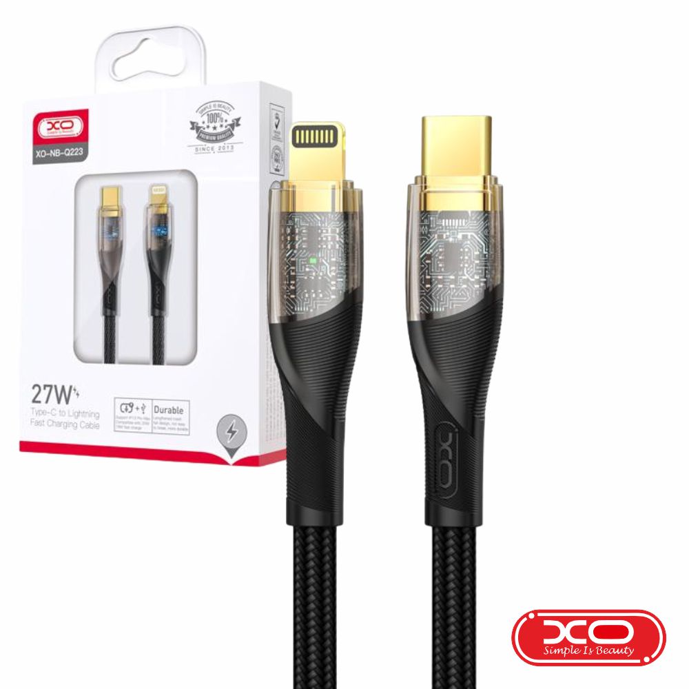 Cabo Usb-C Macho / Lightning Macho Pd 27W 1M Preto Xo - Tauu.pt