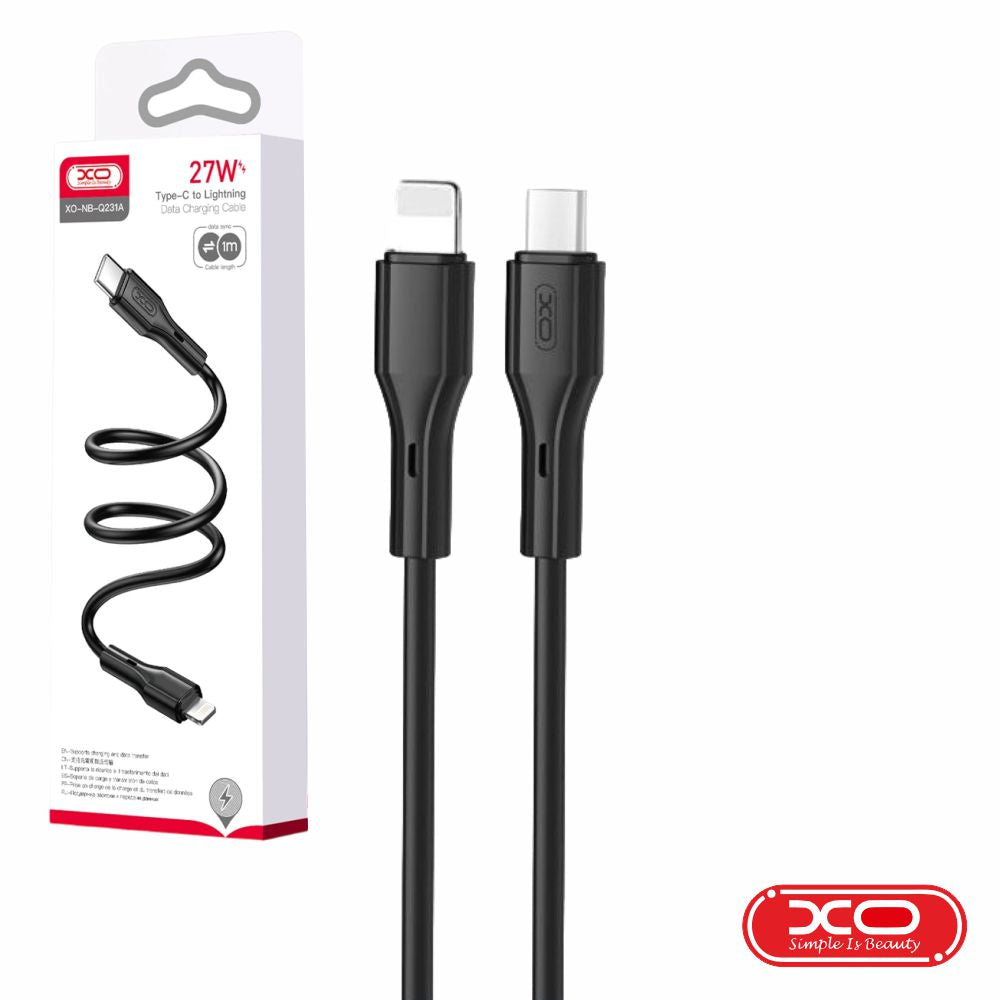 Cabo Usb-C Macho / Lightning Macho Pd 27W 1M Preto Xo - Tauu,pt