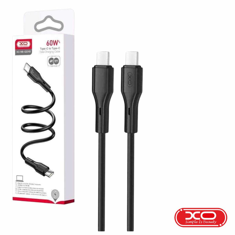 Cabo Usb-C Macho / Usb-C Macho Pd 60W 1M Preto Xo - Tauu,pt