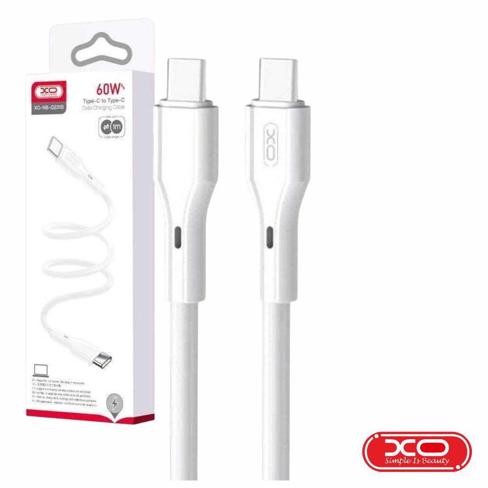 Cabo Usb-C Macho / Usb-C Macho Pd 60W 1M Branco Xo - Tauu,pt