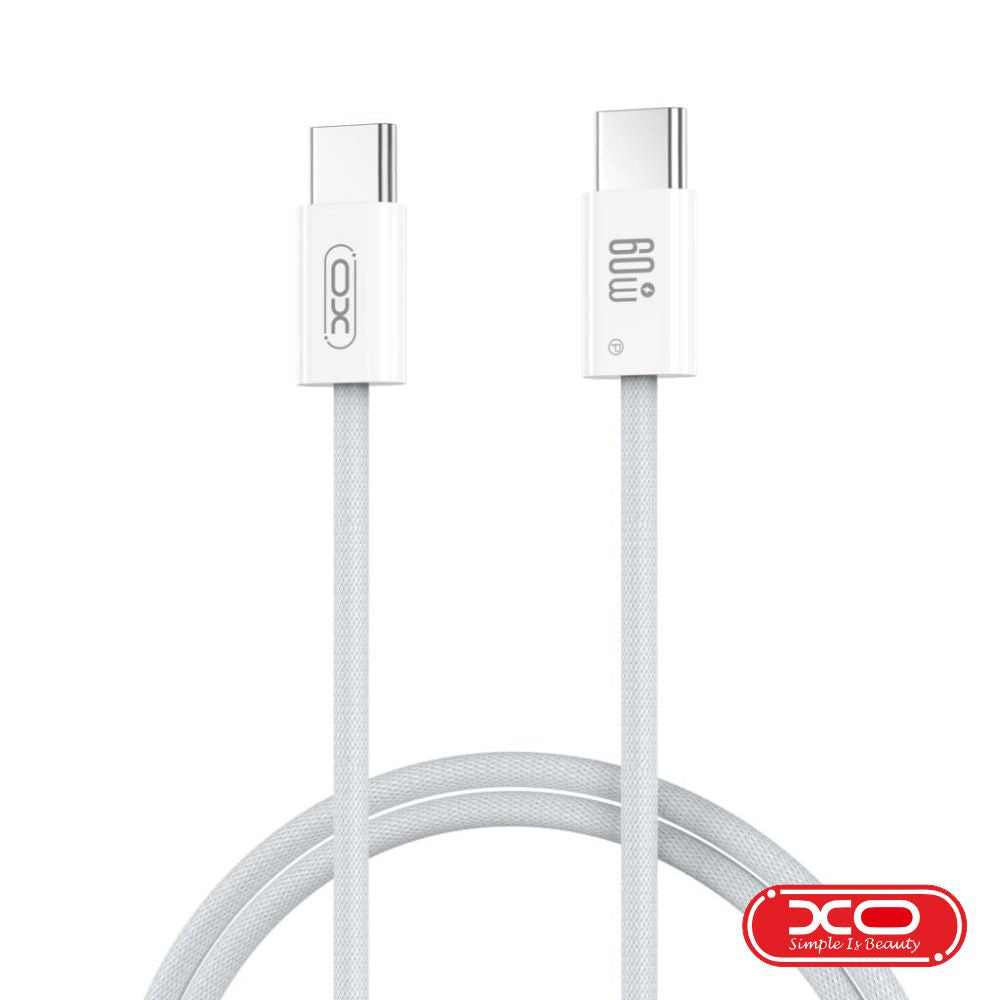 Cabo Usb-C Macho / Usb-C Macho 60W 1M Branco Xo - Tauu.pt