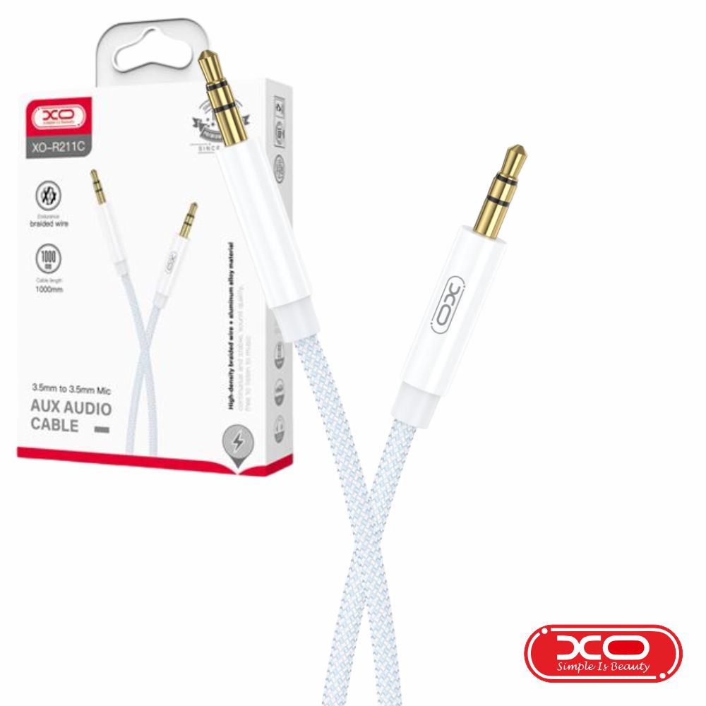 Cabo Jack 3,5Mm Macho / Jack 3,5Mm Macho 1M Branco/Azul Xo - Tauu,pt