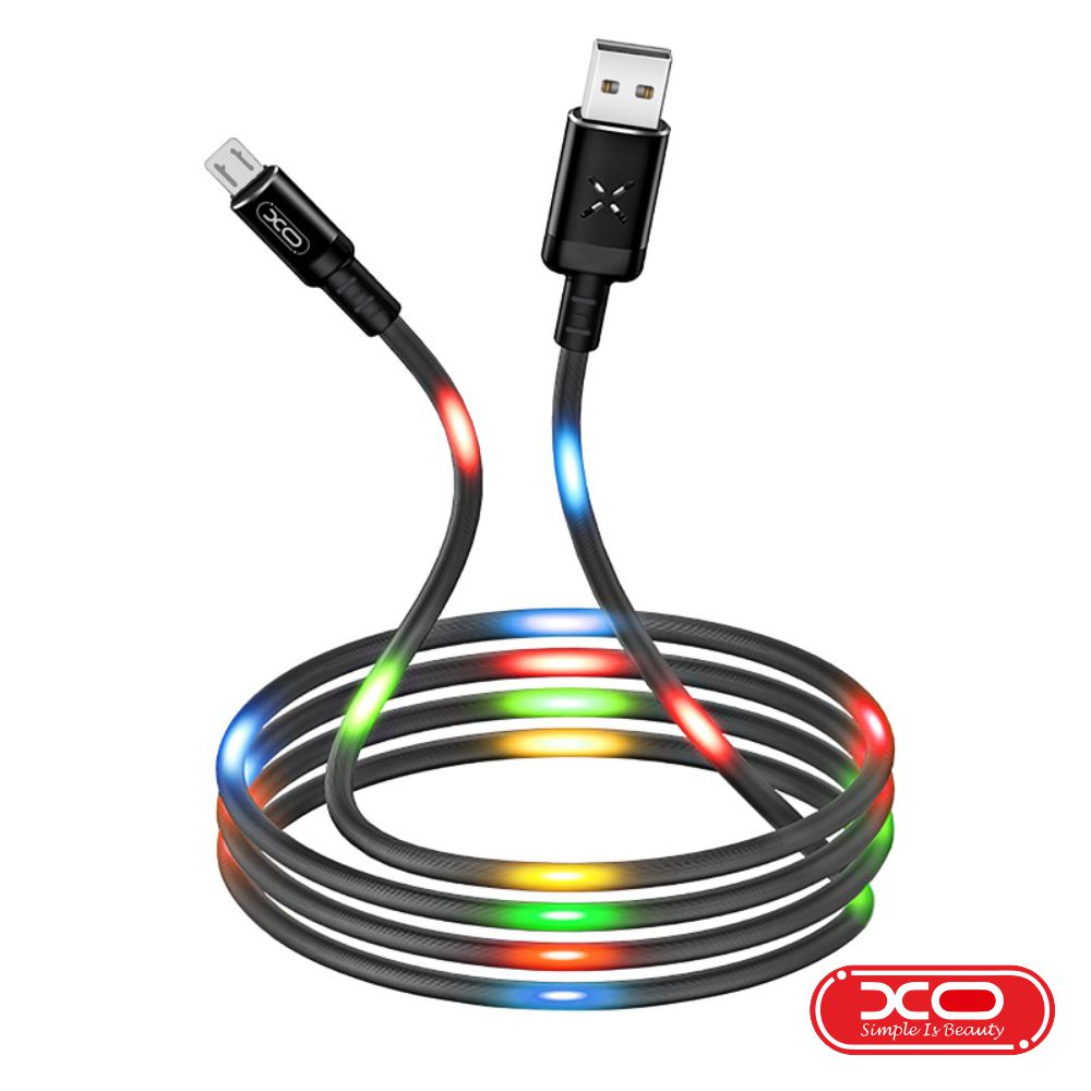 Cabo Usb-A Micro Usb 2.1A 1M Leds Coloridos Xo - Tauu.pt
