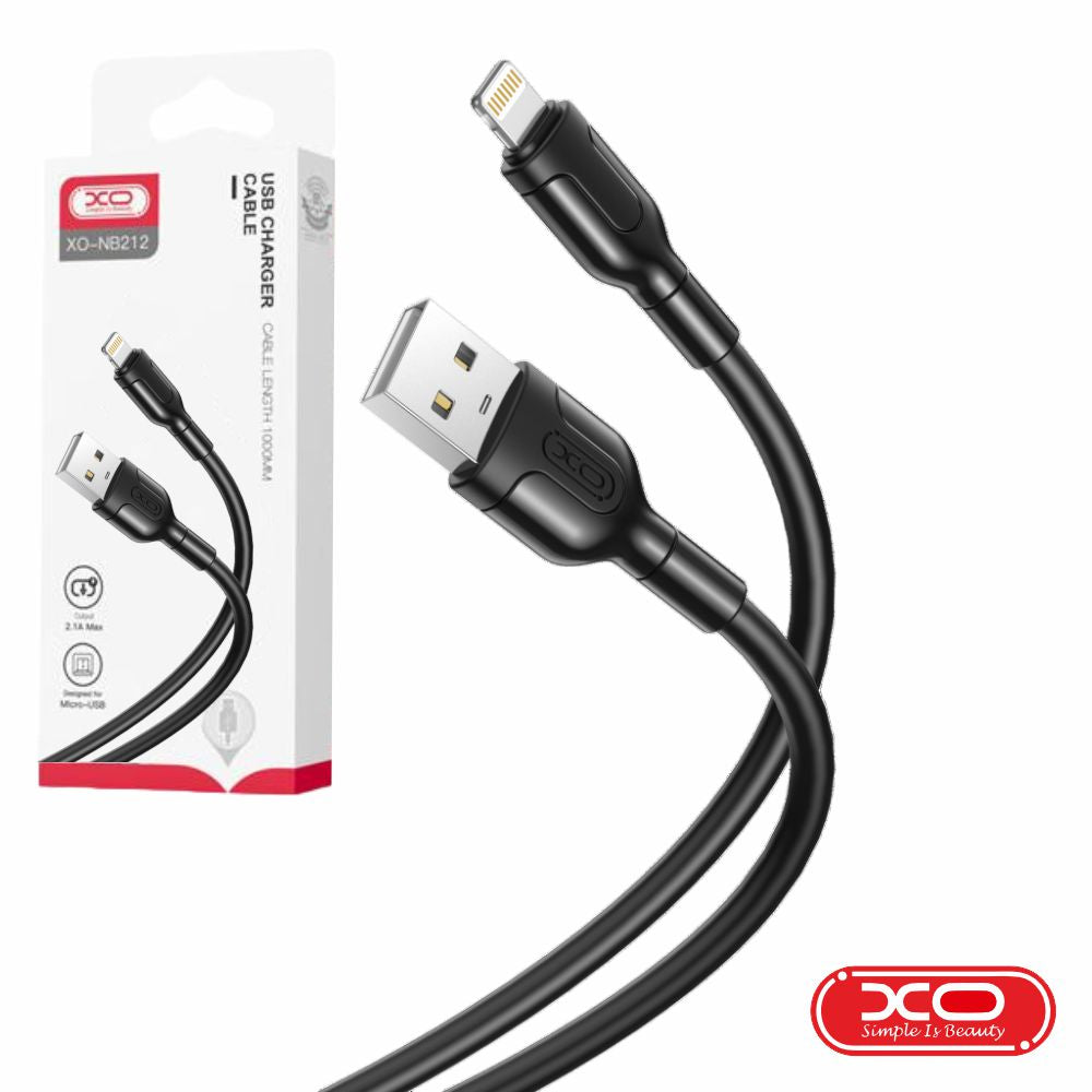 Cabo Usb-A 2.0 Macho / Lightning 2.1A Preto 1M Xo - Tauu.pt