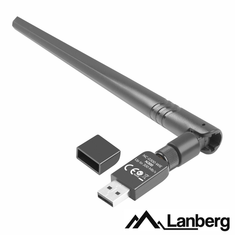 Adaptador Usb Wifi Lan 802,11B/G/N 300Mbps Wps Lanberg - Tauu,pt