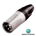 Ficha Xlr 3P Macho Niquelada C/ Guarda Cabo Neutrik - Tauu,pt