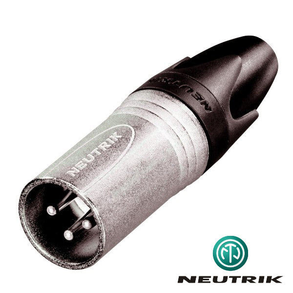 Ficha Xlr 3P Macho Niquelada C/ Guarda Cabo Neutrik - Tauu,pt