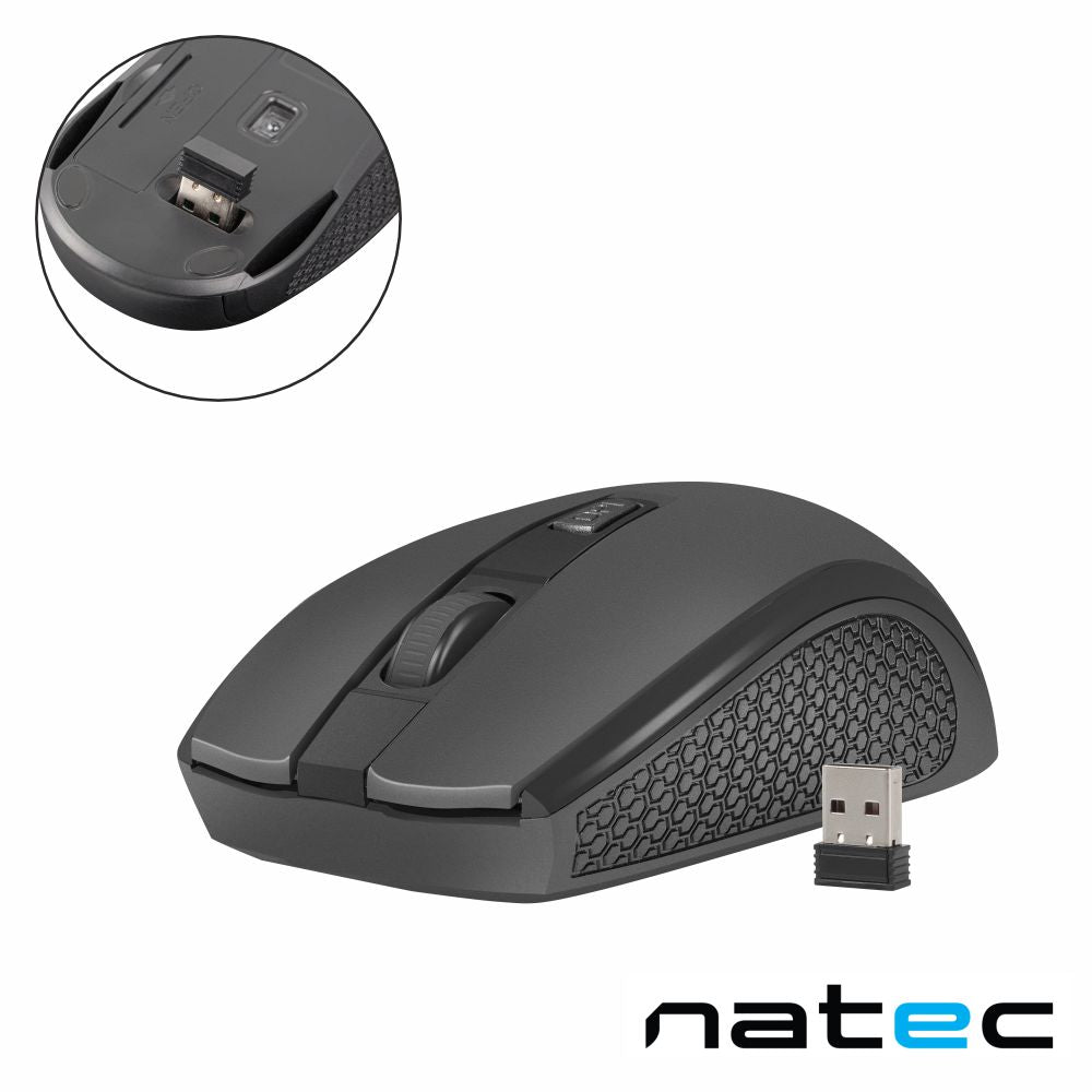 Rato Óptico S/ Fios 800-1200-1600Dpi Usb Preto Natec - Tauu,pt