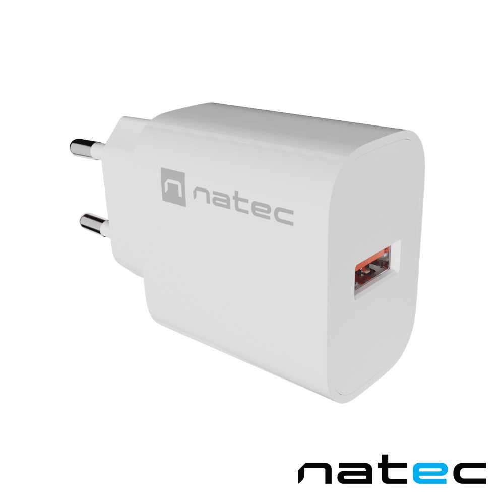 Alimentador Ribera 1X Usb-A 18W Branco Natec - Tauu.pt