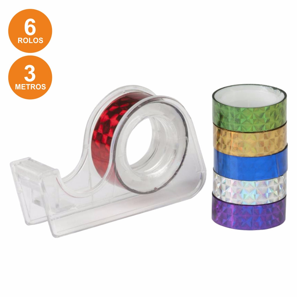 Dispensador De Fita-Cola C/ 6 Rolos Decorativos 12Mm 3M - Tauu.pt