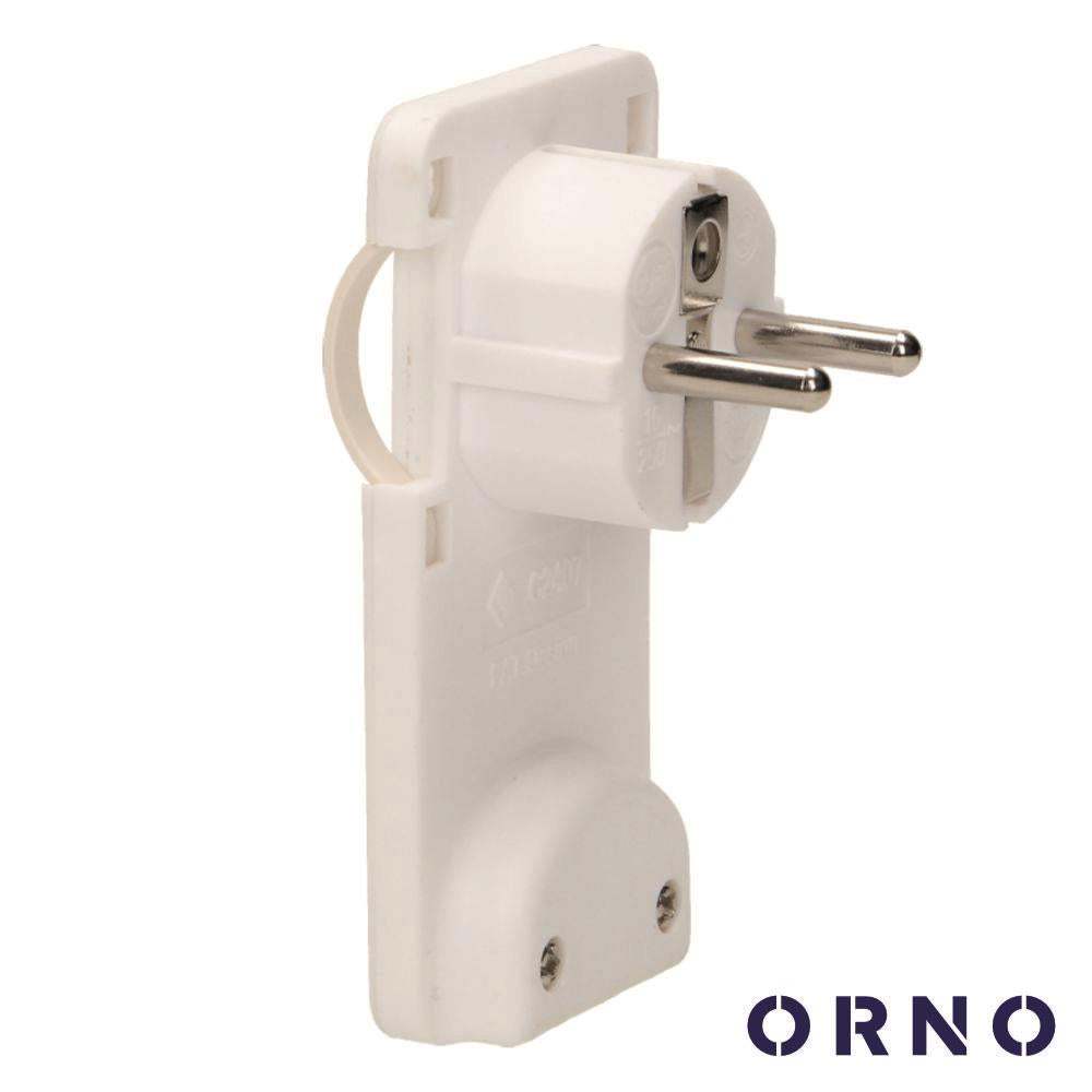 Ficha Schuko Macho C/ Terra Anel Extração 220V Branco Orno - Tauu.pt